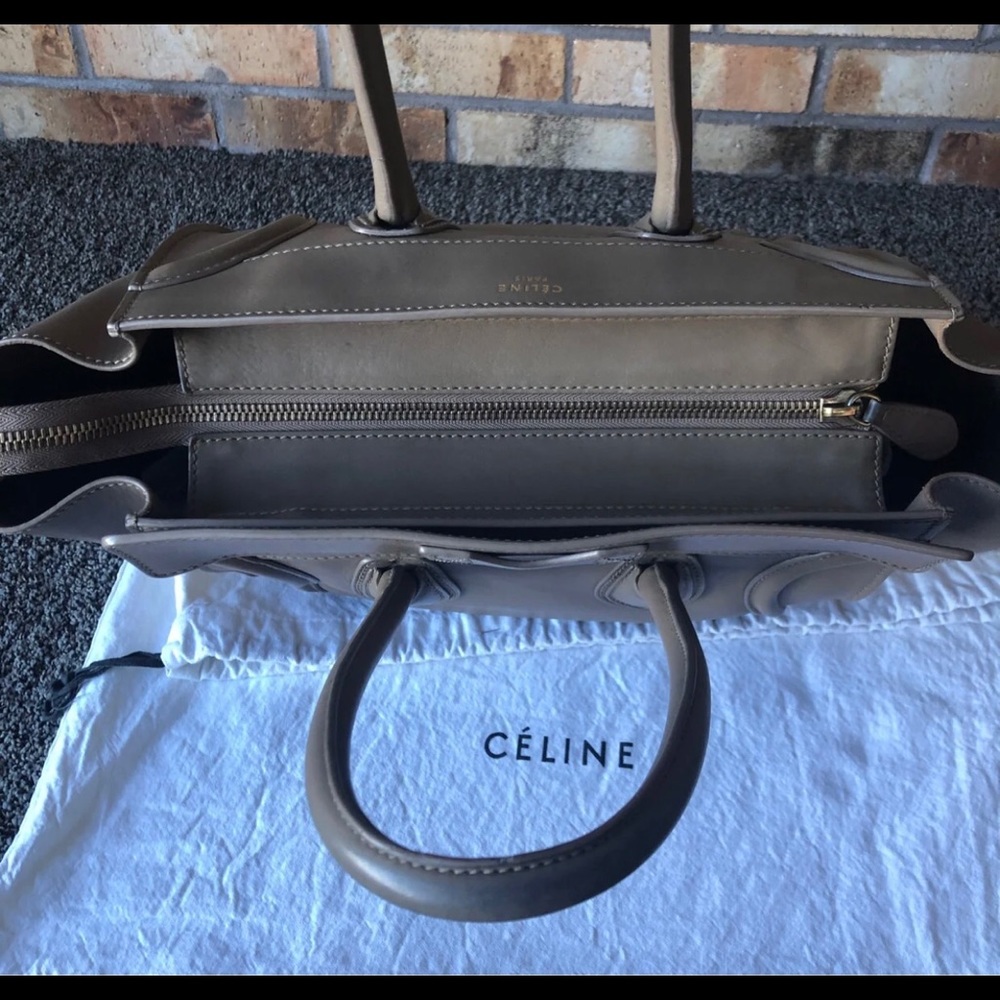 Authentic Celine Taupe Leather Mini Luggage Satchel - Picture 10 of 11